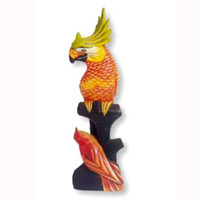 Cockatoo Bird With Handpainted, Hand Carved From Albesia Wood. 