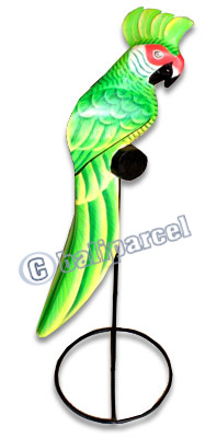 Cockatoo Bird With Handpainted, Hand Carved From Albesia Wood. 