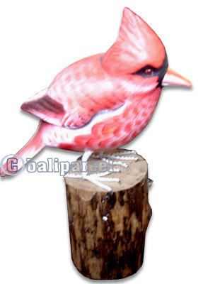 Wooden Bird Painted, Handmade From Albesia Wood