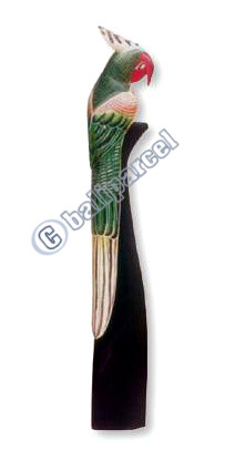 Cockatoo Bird With Handpainted, Hand Carved From Albesia Wood. 