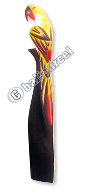 Parrot Bird With Handpainted, Hand Carved From Albesia Wood. 