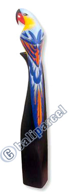Parrot Bird With Handpainted, Hand Carved From Albesia Wood. 