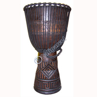 Djembe Drum Professional, Handcrafted From One Piece Of Mahogany Wood With Alpine String