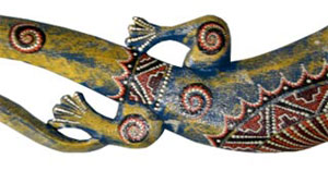 Singel Gecko Dot Art Wall Plaque, Handcarved From Albesia Wood