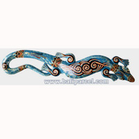 Singel Gecko Dot Art Wall Plaque, Handcarved From Albesia Wood