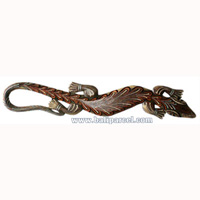 Singel Gecko Dot Art Wall Plaque, Handcarved From Albesia Wood