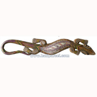 Singel Gecko Dot Art Wall Plaque, Handcarved From Albesia Wood