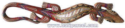 Singel Gecko Dot Art Wall Plaque, Handcarved From Albesia Wood