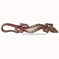 Singel Gecko Dot Art Wall Plaque, Handcarved From Albesia Wood