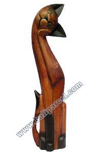 Wooden Cat Set Of 3 With Painted, Hand Carved From Albesia Wood