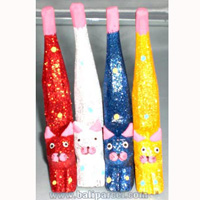 Wooden Cat Set Of 4 With Painted, Hand Carved From Albesia Wood