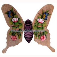Wallhanging Butterfly With Painted, Handcrafted From Albesia Wood