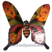 Wallhanging Butterfly With Painted, Handcrafted From Albesia Wood