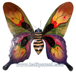 Wallhanging Butterfly With Painted, Handcrafted From Albesia Wood
