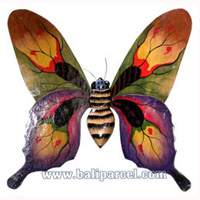 Wallhanging Butterfly With Painted, Handcrafted From Albesia Wood
