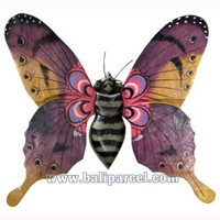 Wallhanging Butterfly With Painted, Handcrafted From Albesia Wood
