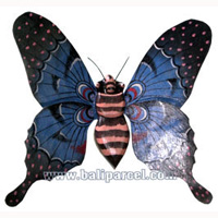 Wallhanging Butterfly With Painted, Handcrafted From Albesia Wood