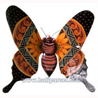 Wallhanging Butterfly With Painted, Handcrafted From Albesia Wood