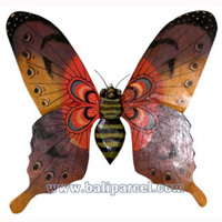 Wallhanging Butterfly With Painted, Handcrafted From Albesia Wood
