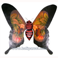 Wallhanging Butterfly With Painted, Handcrafted From Albesia Wood
