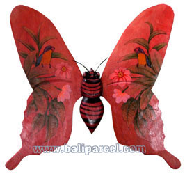 Wallhanging Butterfly With Painted, Handcrafted From Albesia Wood