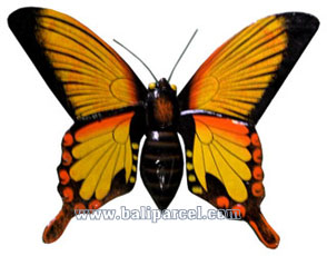 Wallhanging Butterfly With Painted, Handcrafted From Albesia Wood