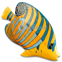 Tropical Fish With Painted, Handcarved From Albesia Wood