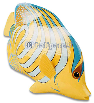 Tropical Fish With Painted, Handcarved From Albesia Wood