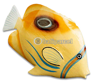 Tropical Fish With Painted, Handcarved From Albesia Wood