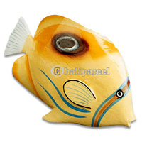 Tropical Fish With Painted, Handcarved From Albesia Wood