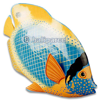Tropical Fish With Painted, Handcarved From Albesia Wood