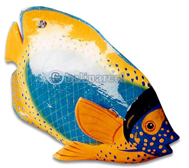 Tropical Fish With Painted, Handcarved From Albesia Wood
