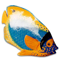Tropical Fish With Painted, Handcarved From Albesia Wood