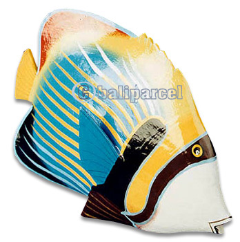 Tropical Fish With Painted, Handcarved From Albesia Wood