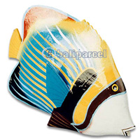 Tropical Fish With Painted, Handcarved From Albesia Wood