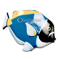 Tropical Fish With Painted, Handcarved From Albesia Wood