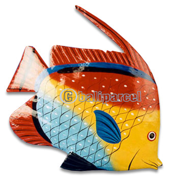 Tropical Fish With Painted, Handcarved From Albesia Wood