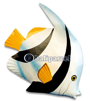 Tropical Fish With Painted, Handcarved From Albesia Wood