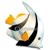 Tropical Fish With Painted, Handcarved From Albesia Wood