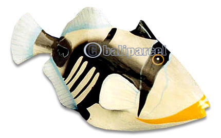 Tropical Fish With Painted, Handcarved From Albesia Wood