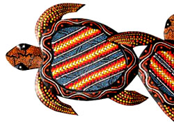 Turtles Wallhanging With Dot Art Painted, Handcrafted From Albesia Wood