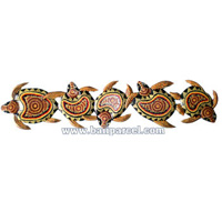 Turtles Wallhanging With Dot Art Painted, Handcrafted From Albesia Wood