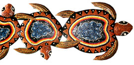 Turtles Wallhanging With Dot Art Painted, Handcrafted From Albesia Wood