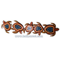 Turtles Wallhanging With Dot Art Painted, Handcrafted From Albesia Wood