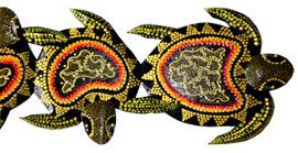 Turtles Wallhanging With Dot Art Painted, Handcrafted From Albesia Wood