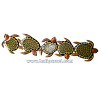 Turtles Wallhanging With Dot Art Painted, Handcrafted From Albesia Wood