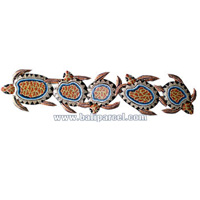 Turtles Wallhanging With Dot Art Painted, Handcrafted From Albesia Wood