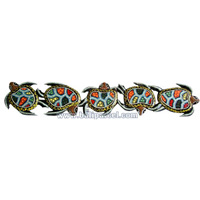 Turtles Wallhanging With Dot Art Painted, Handcrafted From Albesia Wood
