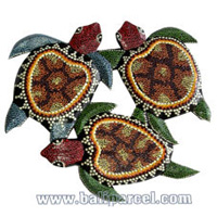 Turtles Wallhanging With Dot Art Painted, Handcrafted From Albesia Wood
