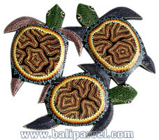 Turtles Wallhanging With Dot Art Painted, Handcrafted From Albesia Wood
